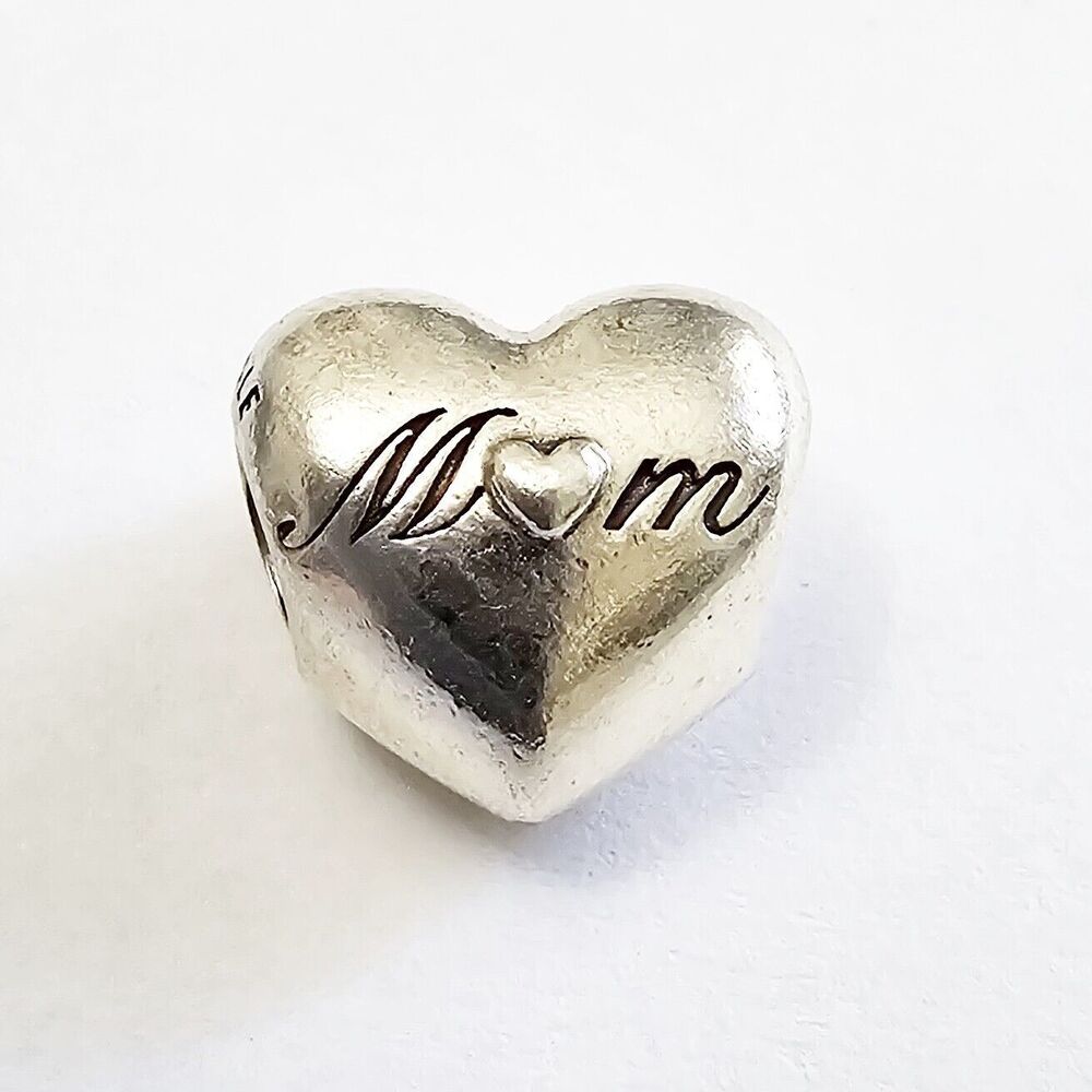 Pandora ALE 925 Sterling Silver Heart & Clover Lucky To Have Mom Charm 799364C00
